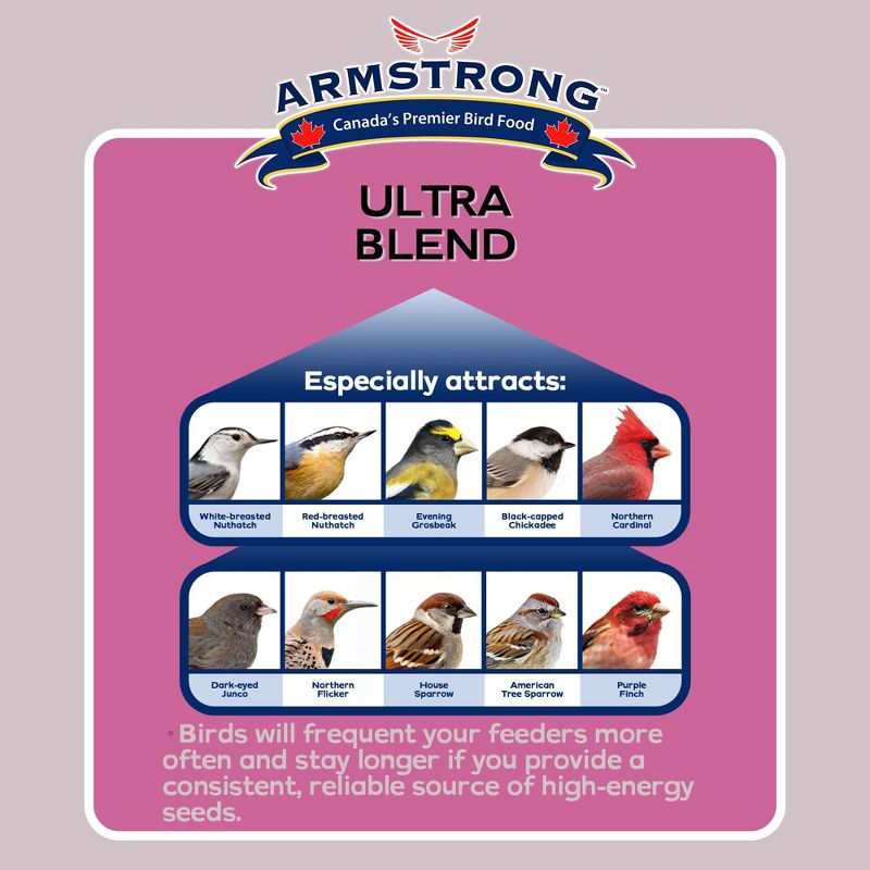 Armstrong Wild Bird Food Ultra Bird Seed Blend for Wild Songbirds, 15.4lbs