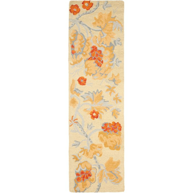 Blossom BLM922 Hand Hooked Runner Rug - Beige/Multi - 2'3"x6' - Safavieh.