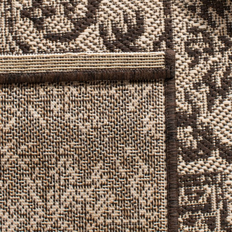 Beach House BHS139 Power Loomed Indoor/Outdoor Runner Rug - Creme/Brown - 2'2"x12' - Safavieh