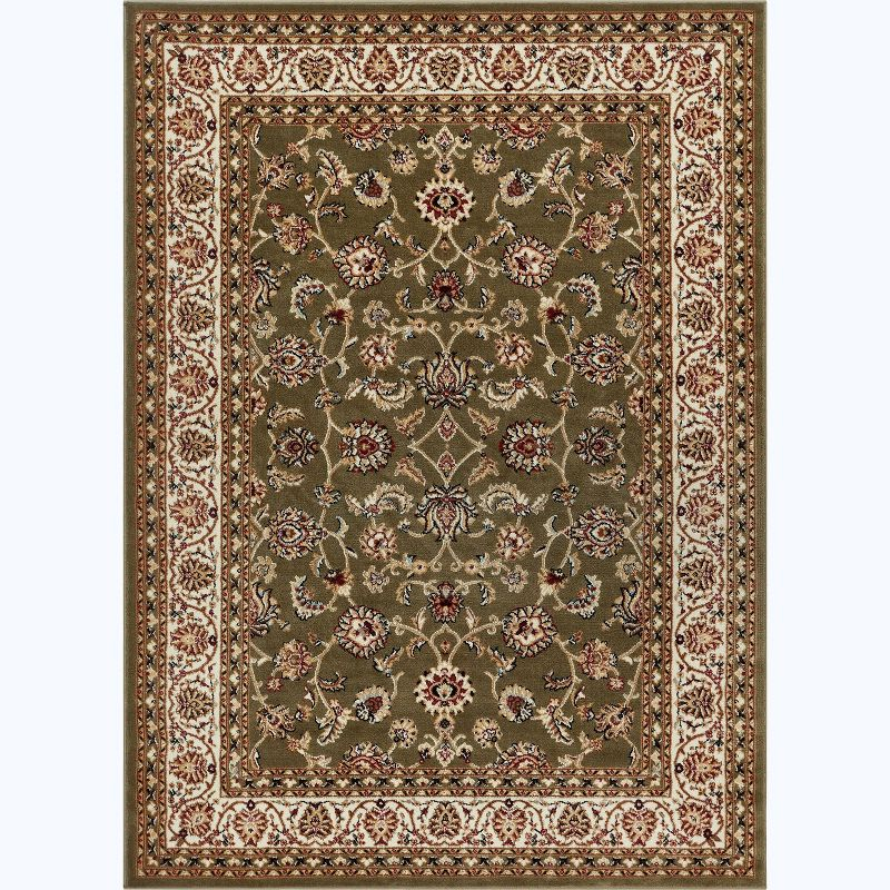 Noble Sarouk Green Persian Floral Oriental Formal Traditional Area Rug 7x10 ( 6'7" x 9'6" ) Modern Contemporary Transitional Soft Rug