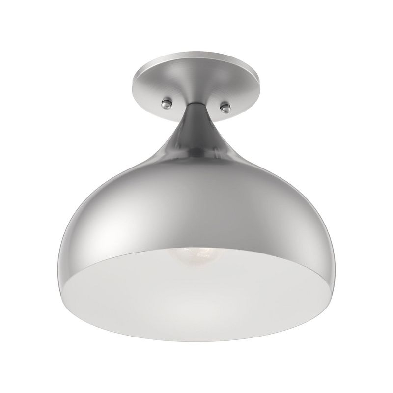 Livex Lighting Amador 1 - Light Semi-Flush Mount in  Brushed Nickel
