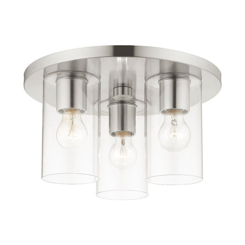 Livex Lighting Zurich 3 - Light Flush Mount in  Brushed Nickel