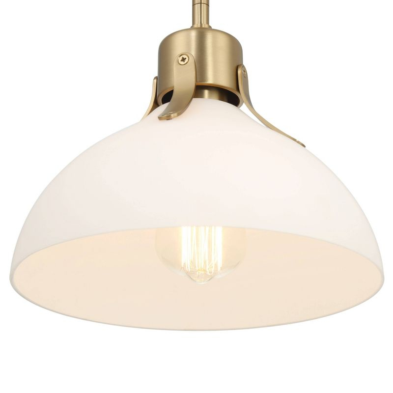 Robert Stevenson Lighting Delano Industrial Metal and Etched Glass Ceiling Light Gold and White: ETL Listed, 1-Way Dome Fixture