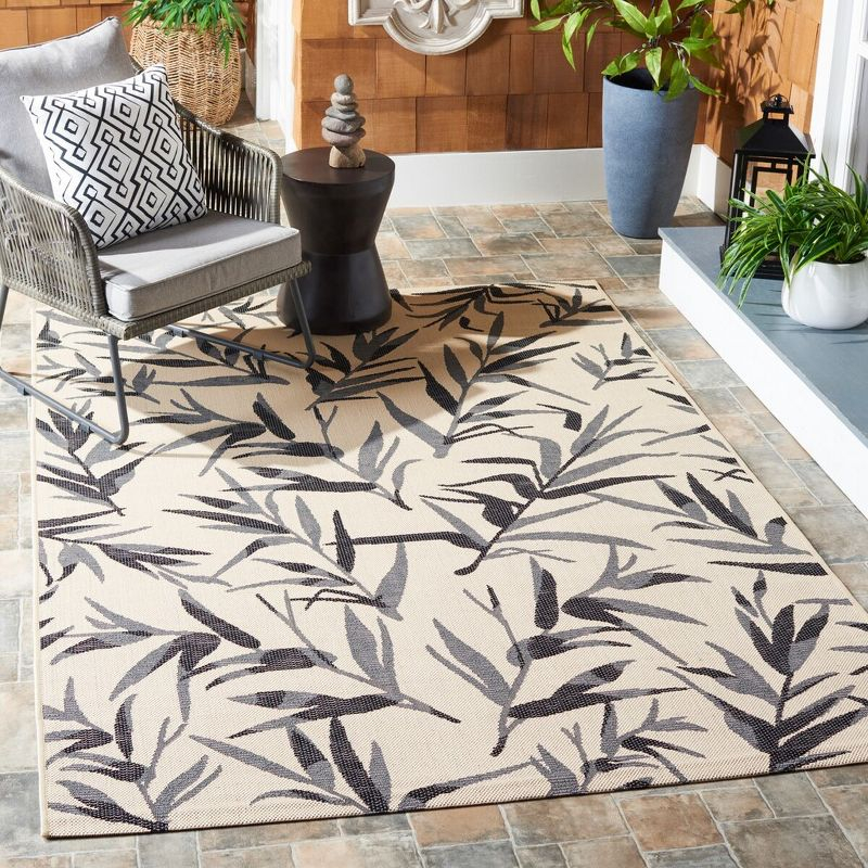Courtyard CY7425 Power Loomed Indoor/Outdoor Area Rug - Beige/Anthracite - 8'x11' - Safavieh.