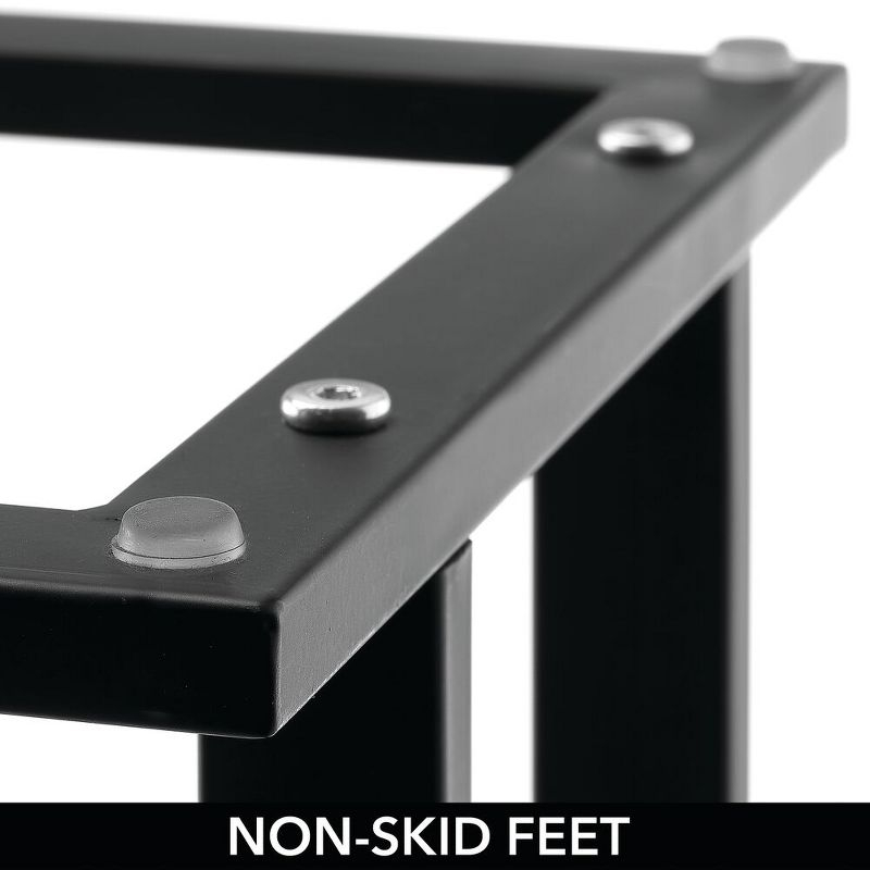 mDesign Metal Tall 2-Tier Free-standing Bathroom Towel Rack  - Matte Black