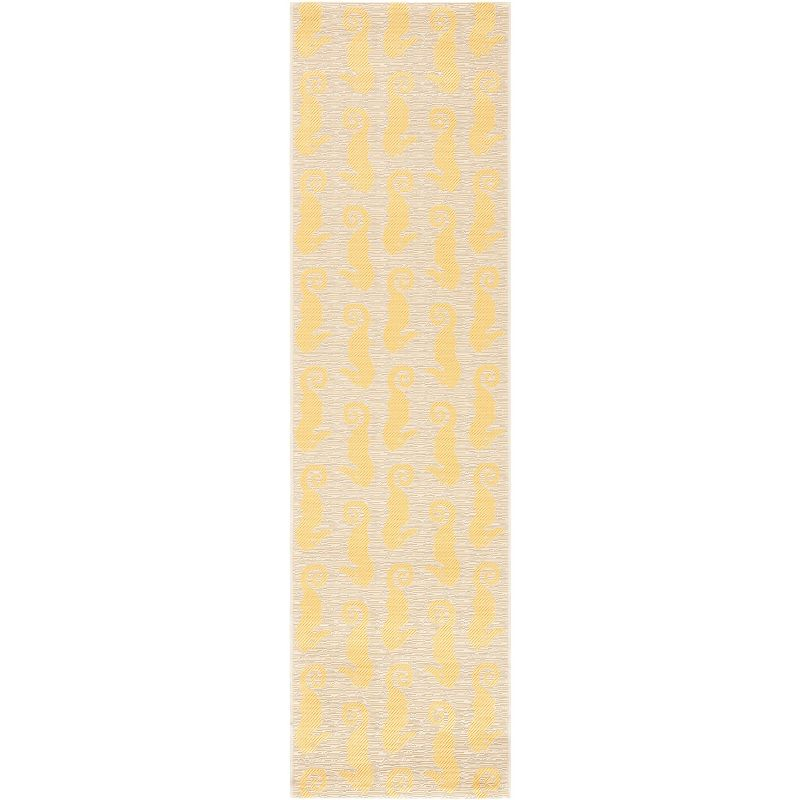 Courtyard CY6214 Power Loomed Indoor/Outdoor Runner Rug - Beige/Yellow - 2'3"x8' - Safavieh.
