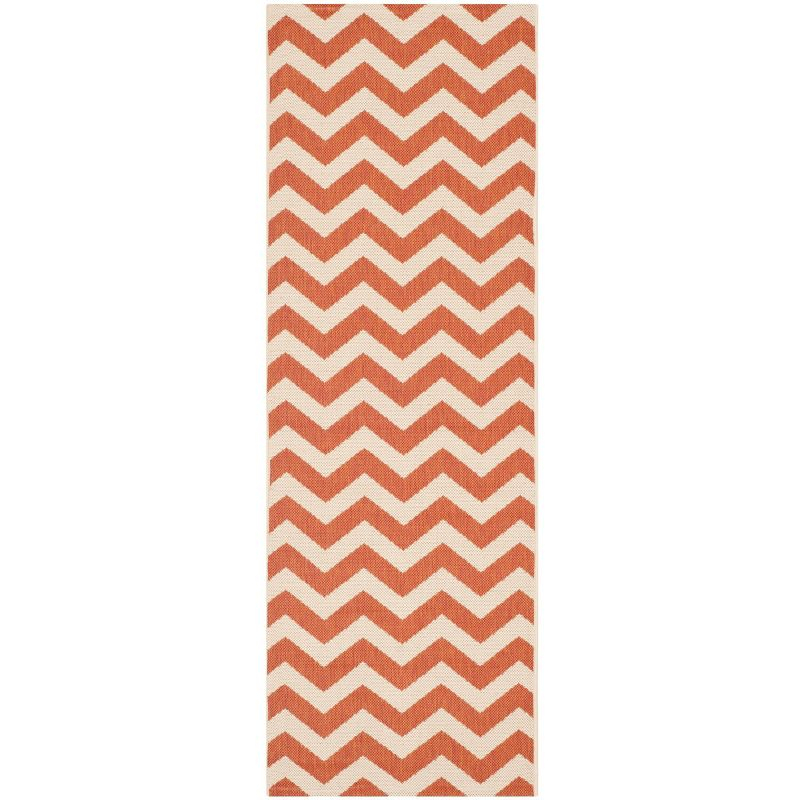 Courtyard CY6244 Power Loomed Indoor and Outdoor Runner Rug - Terracotta/Beige - 2'3"x8' - Safavieh