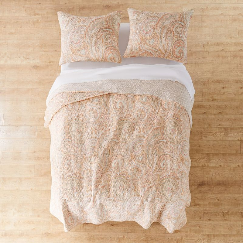 Spruce Coral Quilt Set - One Twin/Twin XL Quilt and One Standard Sham - Levtex Home