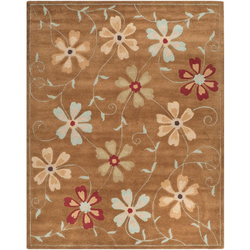 Blossom BLM784 Hand Hooked Area Rug - Camel/Multi - 8'x10' - Safavieh.