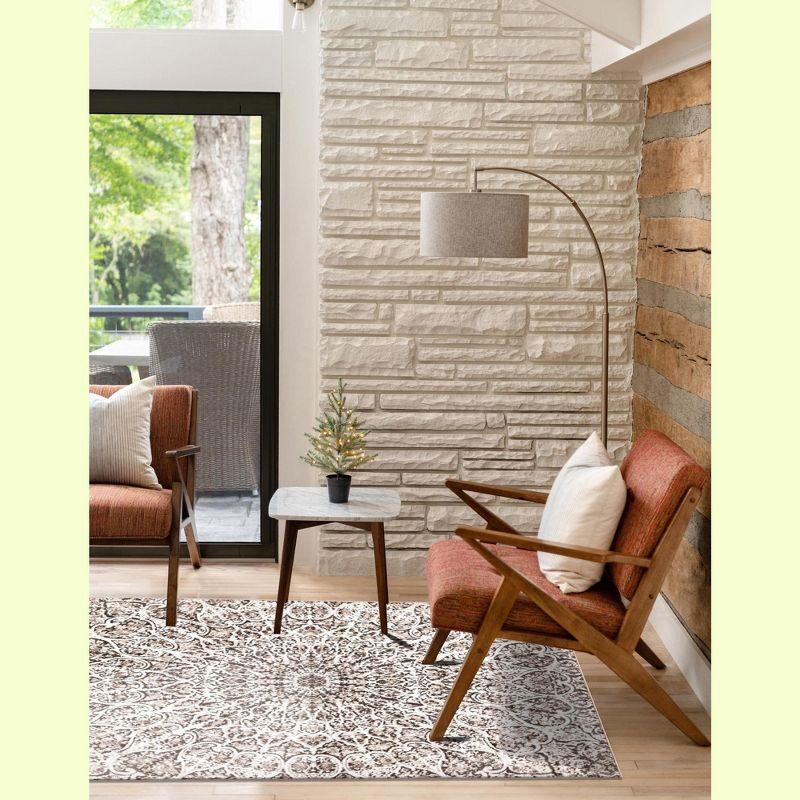 Unique Loom 4' 0 x 6' 0 Sofia Grace Brown Area Rug