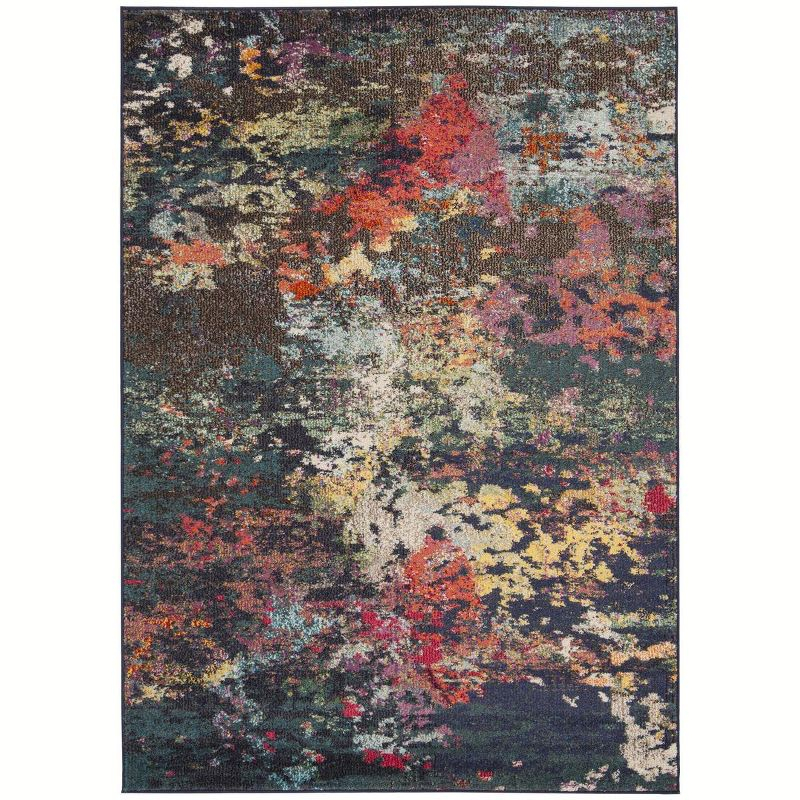 Monaco MNC260 Power Loomed Indoor Area Rug - Brown/Teal - 4'x5'7" - Safavieh.