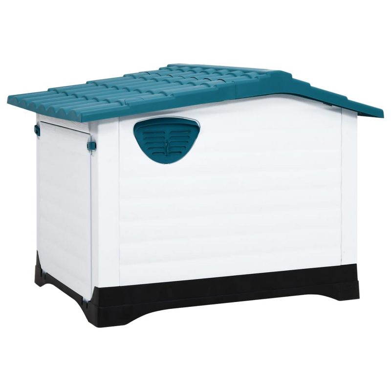 VidaXL Dog House Blue 35.6"x26.8"x26" Polypropylene