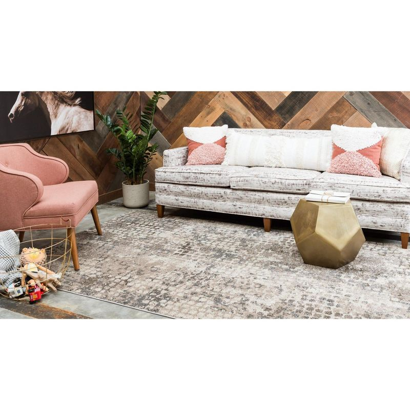 Unique Loom 5' 1 x 8' 0 Gray Chromatic Stormy Area Rug