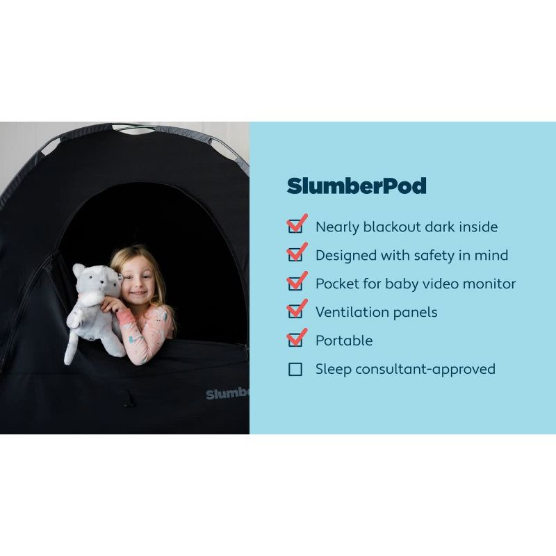 SlumberPod Combo with Fan Blackout Portable Privacy Pod - Black