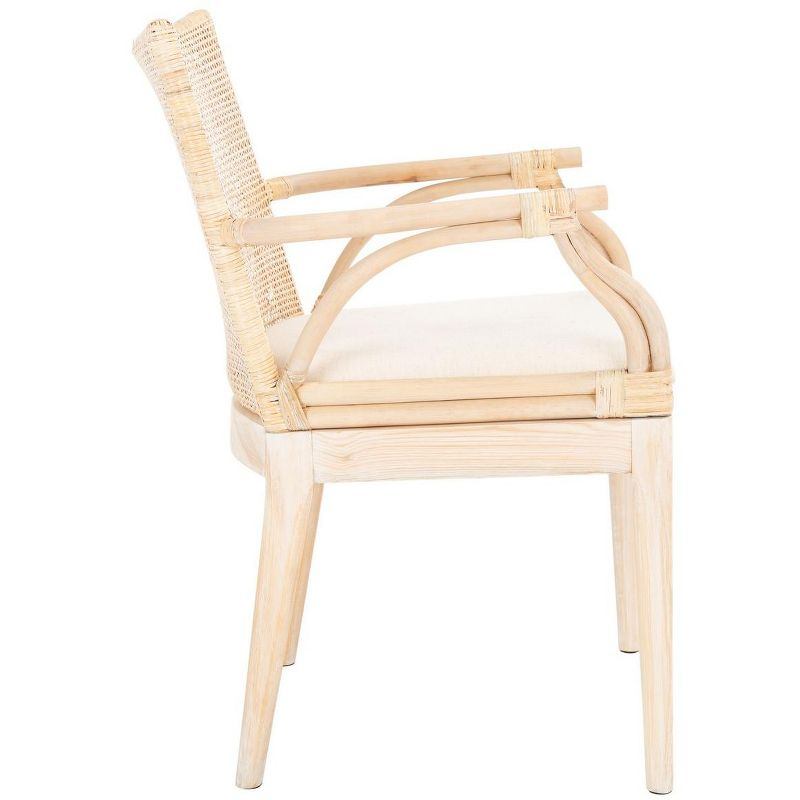 Gianni Arm Chair - Natural/White Washed - Safavieh