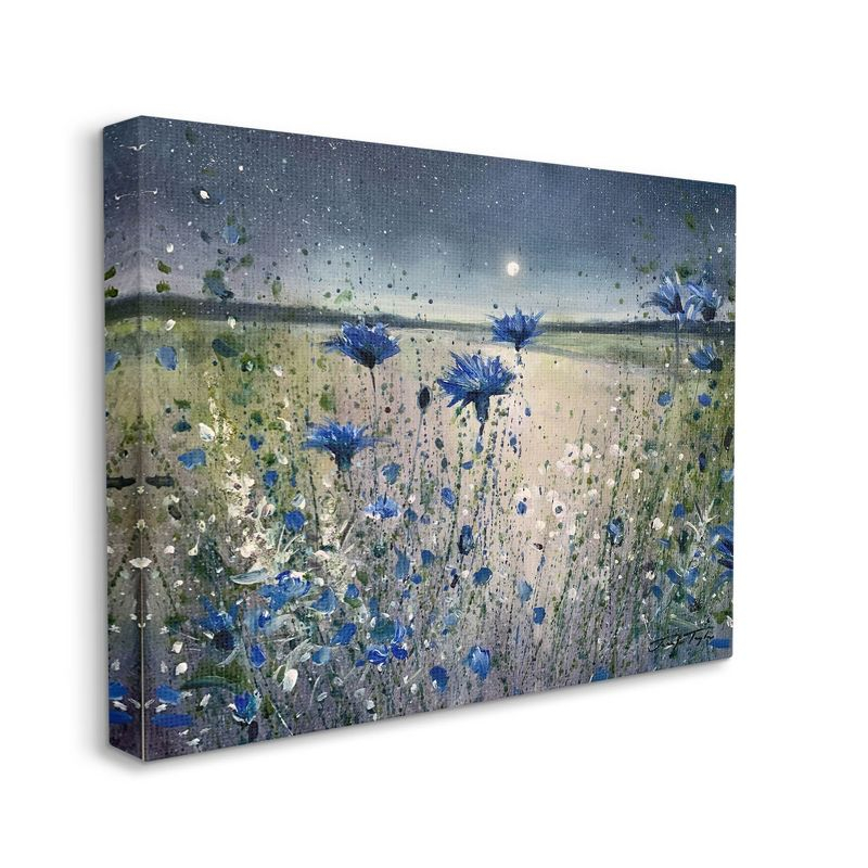 Blooming Blue Flowers Night Moon Giclee Art By Jennifer Taylor Art