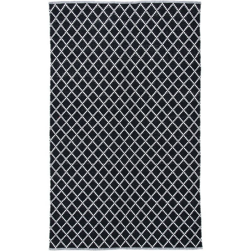 Montauk MTK706 Hand Woven, Flat Weave Indoor Area Rug - Black/Ivory - 5'x8' - Safavieh