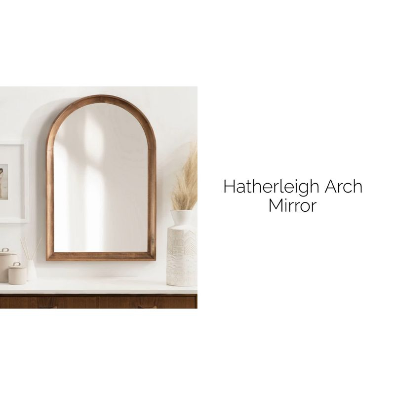 24"x36" Hatherleigh Arch Wood Wall Mirror Rustic Brown - Kate & Laurel All Things Decor