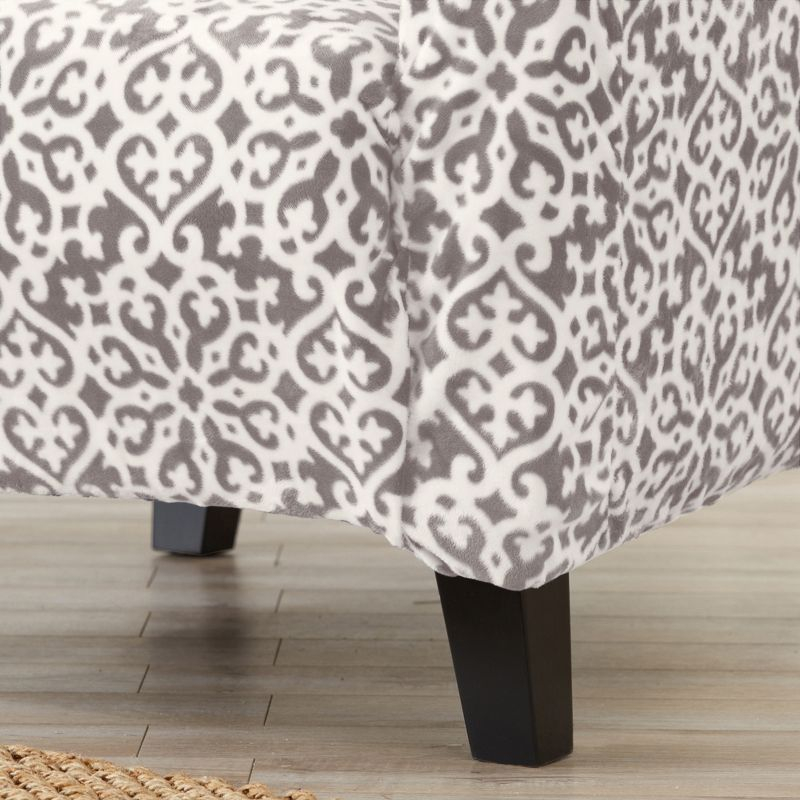 Great Bay Home Stretch Velvet-Plush Washable Chair Slipcover (Chair, Dark Grey - Snowflake)