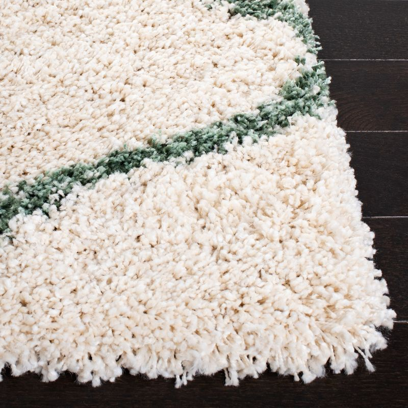 Hudson Shag SGH280 Power Loomed Area Rug - Ivory/Green - 5'3"x7'6" - Safavieh.