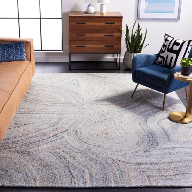 Abstract ABT147 Hand Tufted Area Rug - Beige/Blue - 8'x10' - Safavieh .