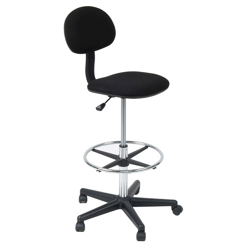 Height Adjustable Drafting Chair with Foot Ring Black - Studio Designs: Ergonomic Swivel Stool, Tall Office Seating