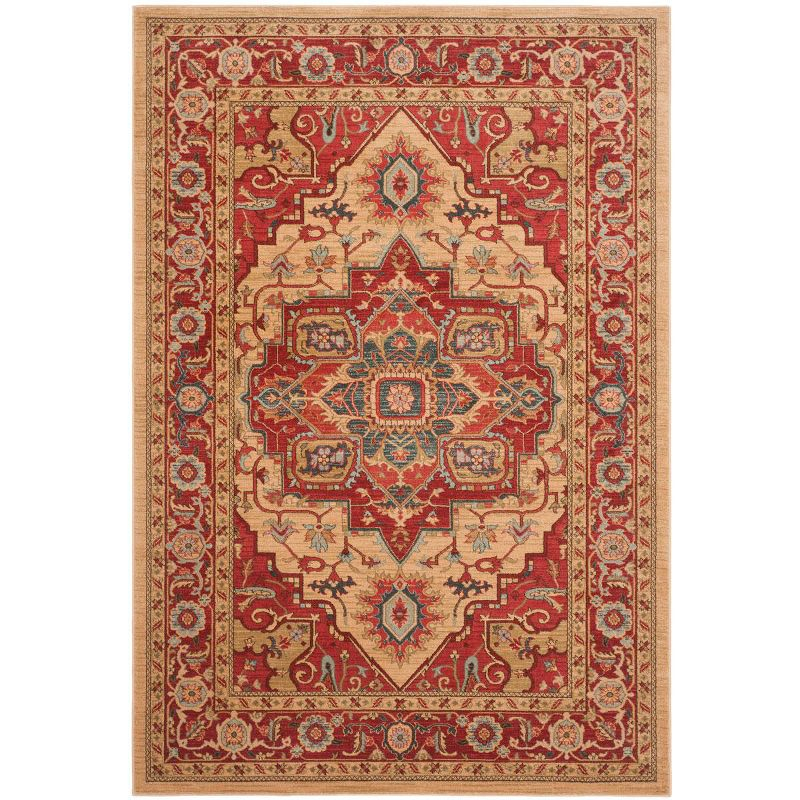 Mahal MAH698 Power Loomed Indoor Area Rug - Red/Natural - 6'7"x9'2" - Safavieh.