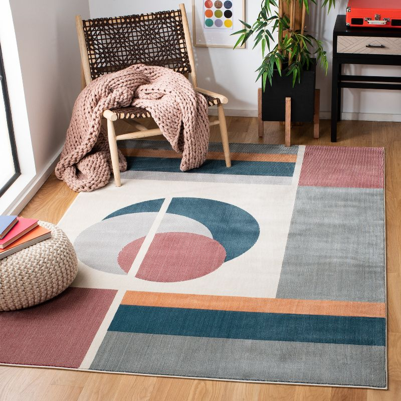 Orwell ORW364 Power Loomed Indoor Area Rug - 5'3"x7'7" - Beige/Dark Teal - Safavieh