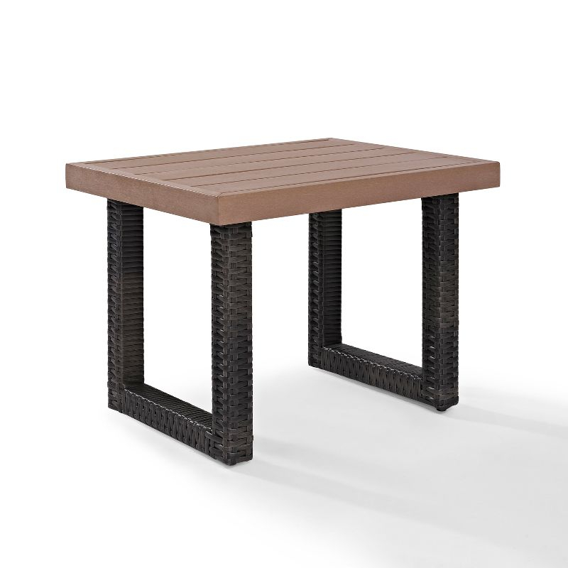 Beaufort Side Table - Crosley: Modern Wicker & Resin, UV-Resistant Patio Furniture