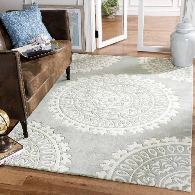 Bella BEL122 Hand Tufted Area Rug - Grey/Ivory - 4'x6' - Safavieh.