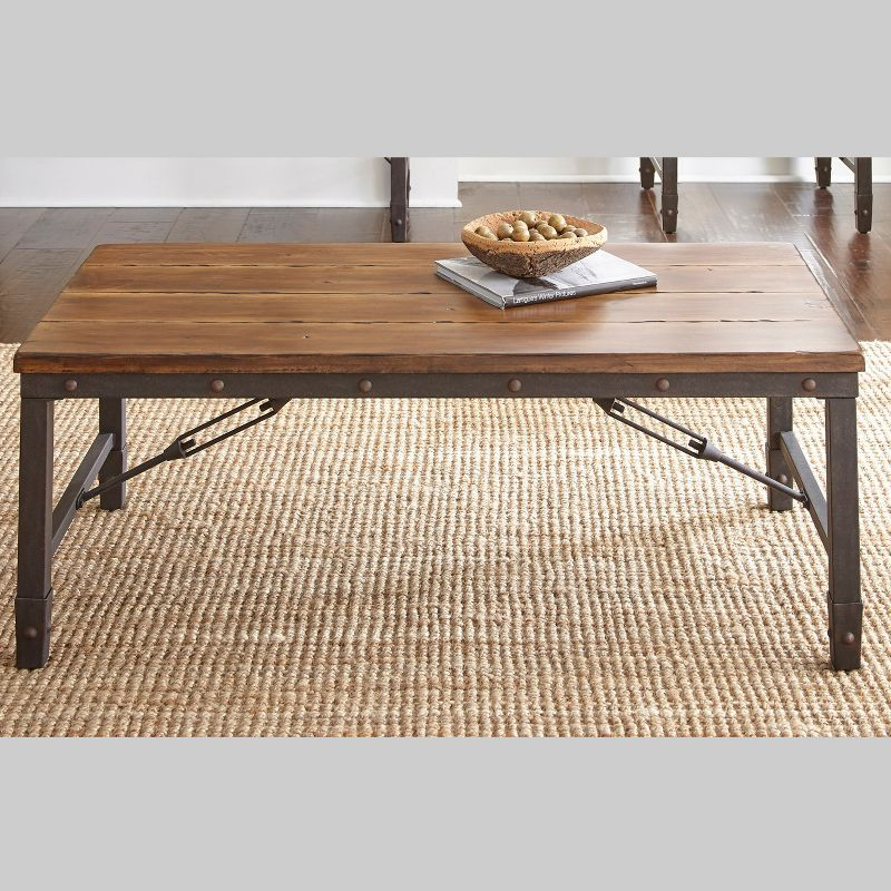 Ashford Cocktail Table Antique Honey - Steve Silver: Engineered Hardwoods, Pine Veneers, Iron Stretchers