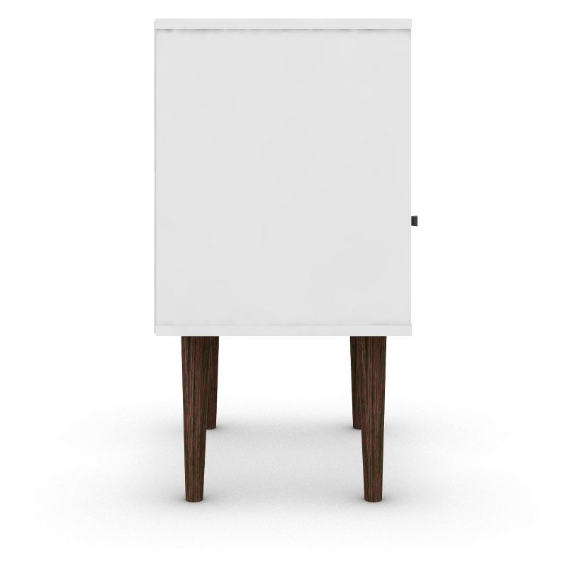 Liberty 1.0 Mid Century Modern Nightstand White - Manhattan Comfort: Bedside Table with Storage & Shelving