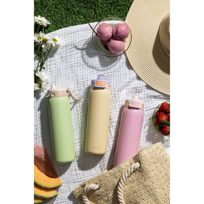 Ello Pop and Fill 22oz Stainless Steel Water Bottle Peach