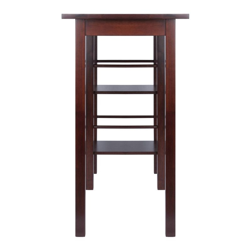Dining Table Walnut - Winsome: Counter Height, Storage Base, Seats 4, Hardwood