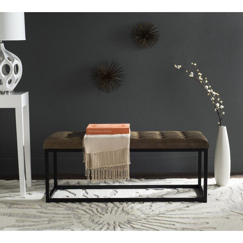 Reynolds Bench - Tan/Black - Safavieh