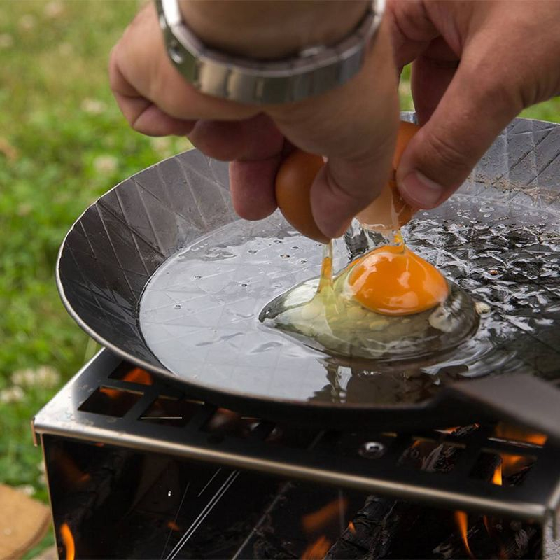 Petromax Wrought Iron Skillet, Long Handle Pan Conducts Heat Evenly, Indoor/Outdoor for Campfire or Home Kitchen, Stove to Table Serveware, 18"