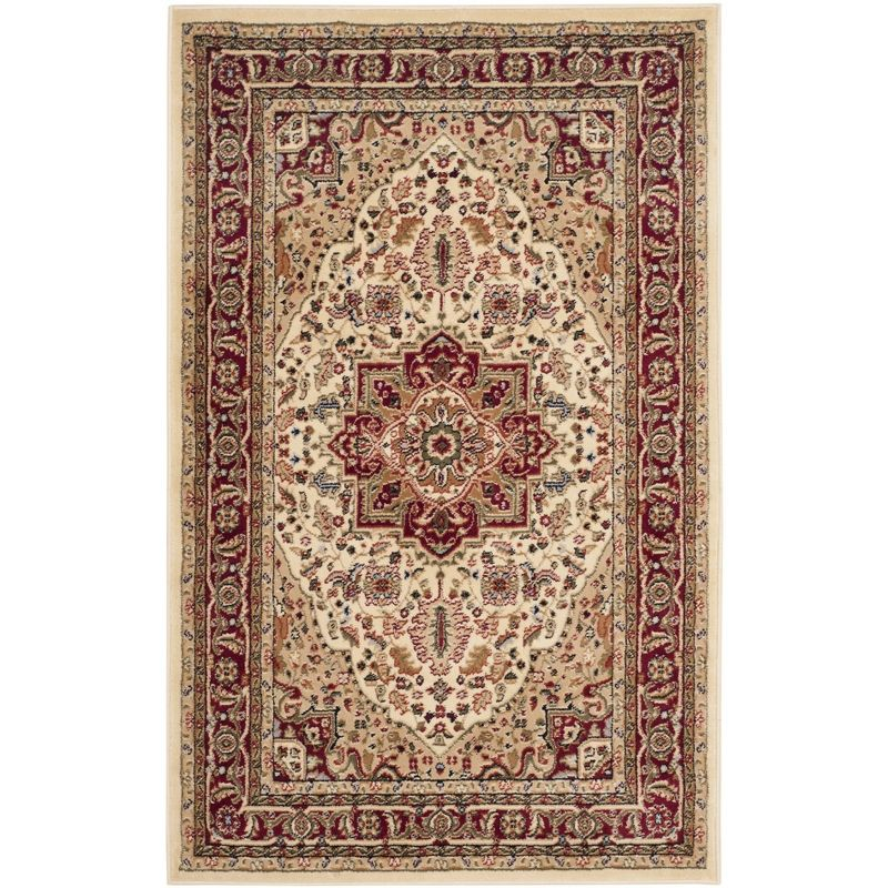 Lyndhurst Heriz LNH330 Power Loomed Area Rug - Ivory/Red - 4'x6' - Safavieh