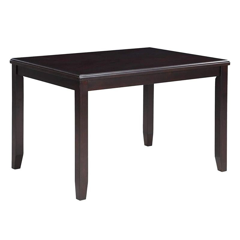 New Classic Furniture Gia Dining Collection with 48" Dining Table, 4 Cushioned Chairs, Veneer Tabletop and Solid Rubberwood Construction, Ebony