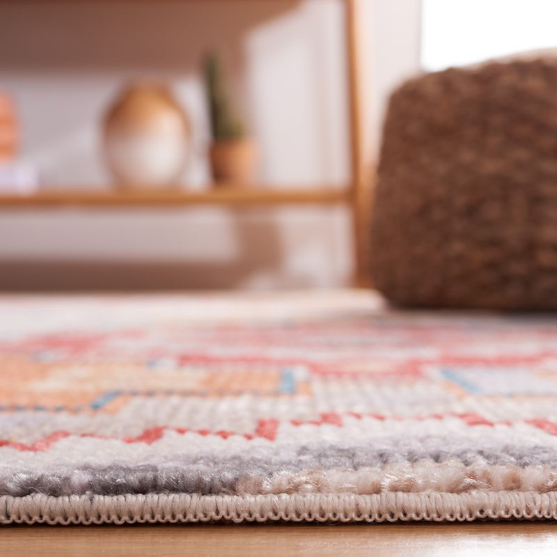 Farmhouse FMH805 Power Loomed Area Rug - Grey/Red - 4'x5'4" - Safavieh.