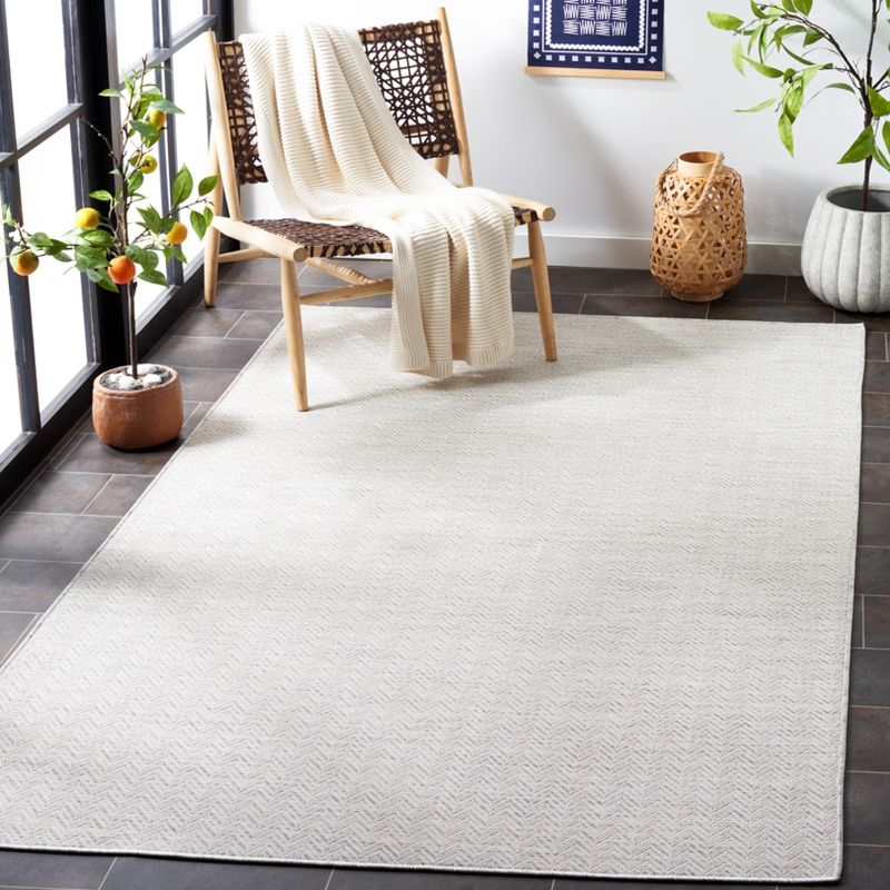 Hampton HTN233 Power Loomed Indoor/Outdoor Area Rug - Ivory/Multi - 6'5"x6'5" - Safavieh..