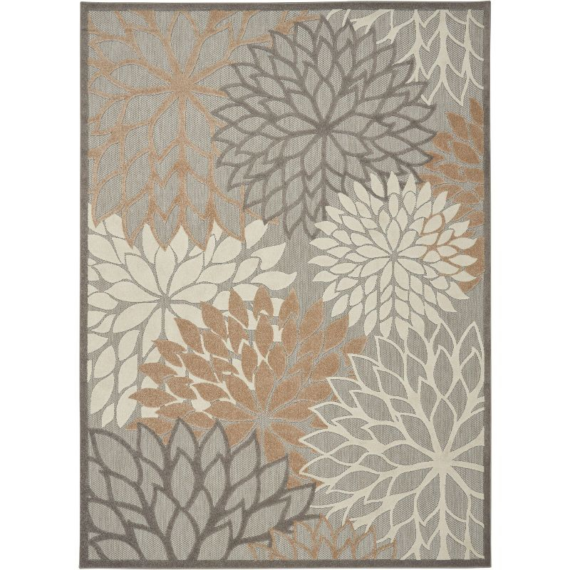 Nourison Aloha Floral 9'6" x 13' Natural Tropical Indoor/Outdoor Area Rug