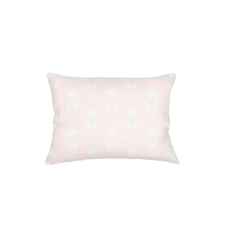 Pink Block Print Linen Down Dutch Euro Pillow 28x36 Down