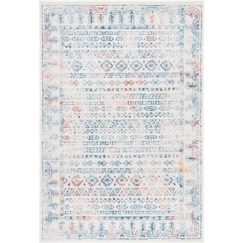 Tulum TUL271 Power Loomed Area Rug - Ivory/Rust - 4'x6' - Safavieh.