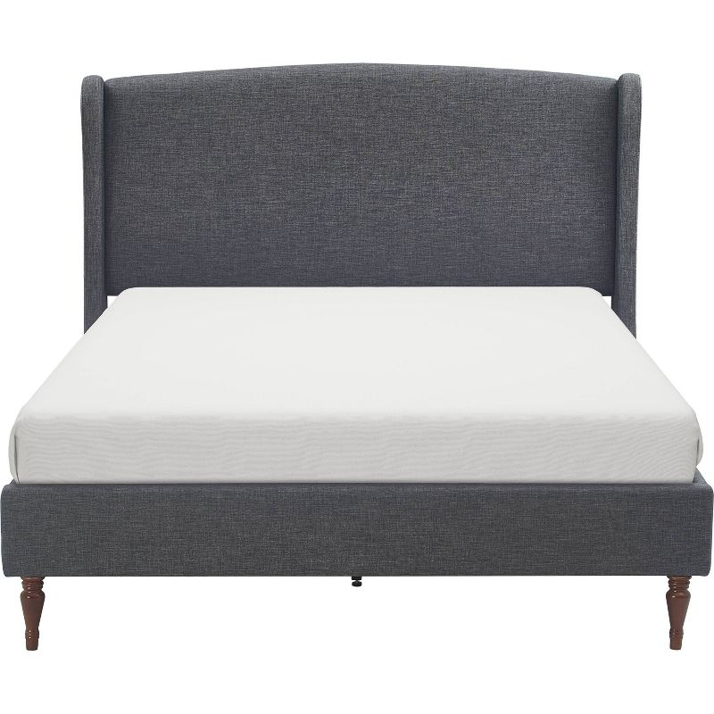 Queen Elmhurst Upholstered Wing Bed Frame Gray - Finch