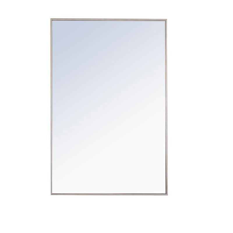 Elegant Decor Monet 42" x 28" Rectangle Metal Frame Mirror in Silver