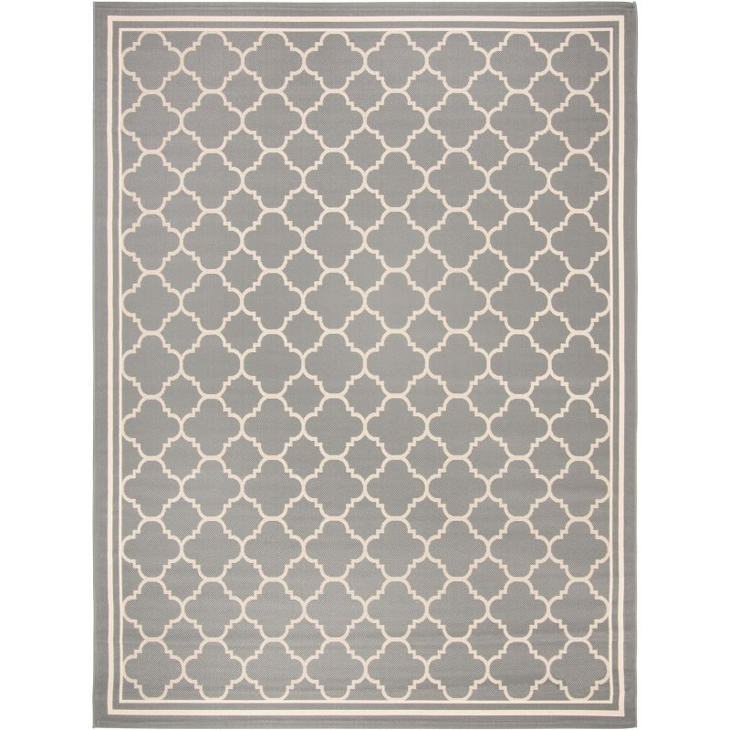 Courtyard CY6918 Power Loomed Indoor/Outdoor Area Rug - Anthracite/Beige - 8'x11' - Safavieh.