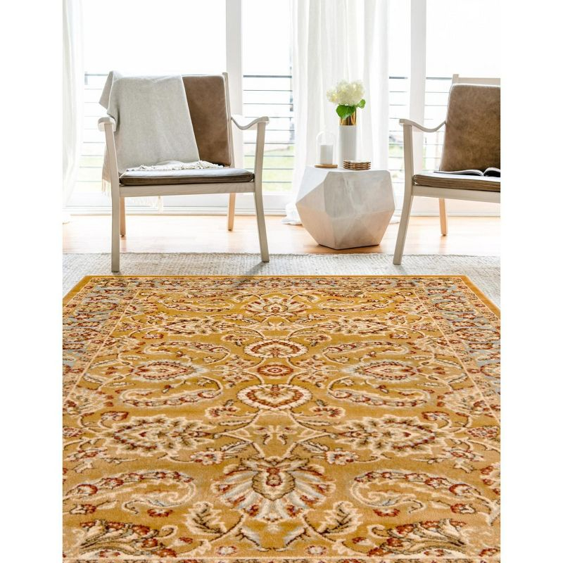 Unique Loom 3' 3 x 5' 3 Dark Yellow Voyage Asheville Area Rug