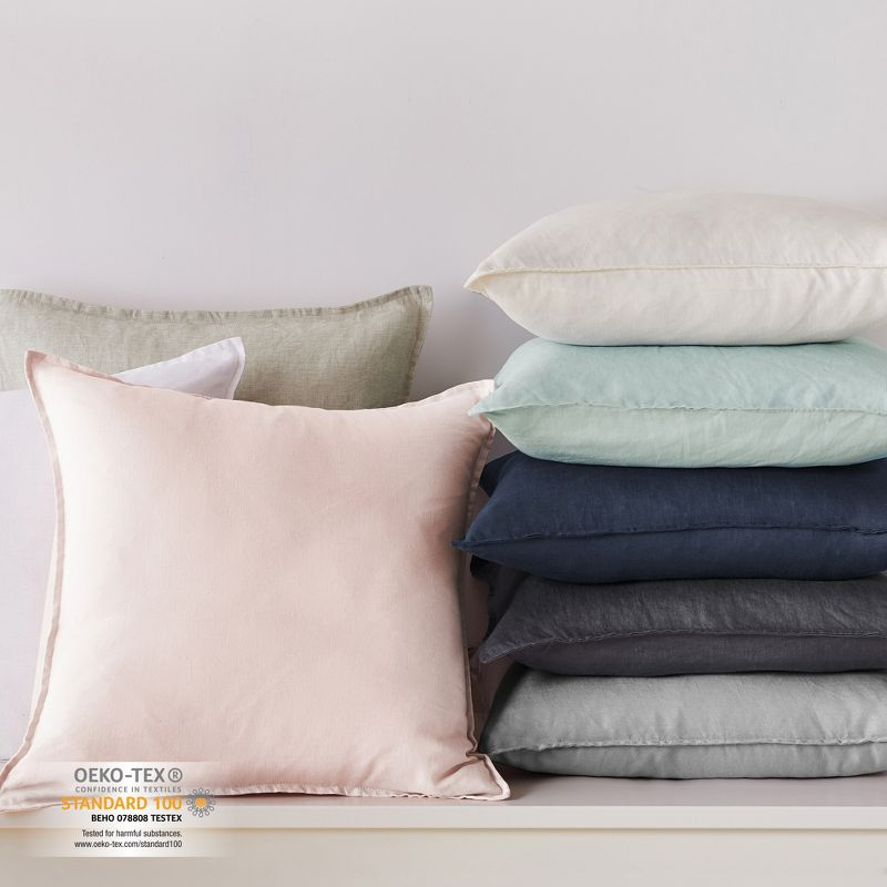 Washed Linen Square Decorative Pillow Cover Set - Natural 2pk - Levtex Home