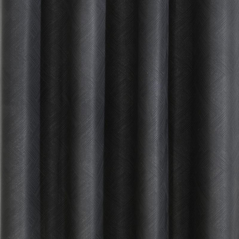 Habitat Abstract Light Filtering Exclusive Geometric Jacquard Grommet Curtain Panel 52" x 84" Charcoal