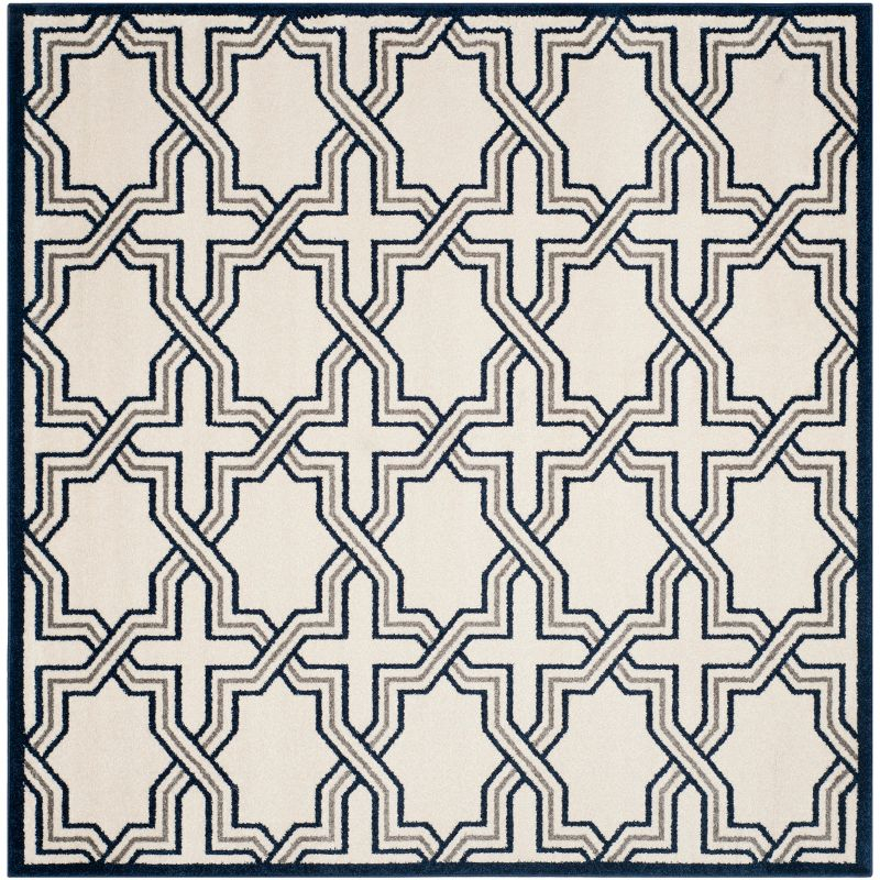 Amherst AMT413 Power Loomed Area Rug - Ivory/Navy - 7'x7' - Safavieh.